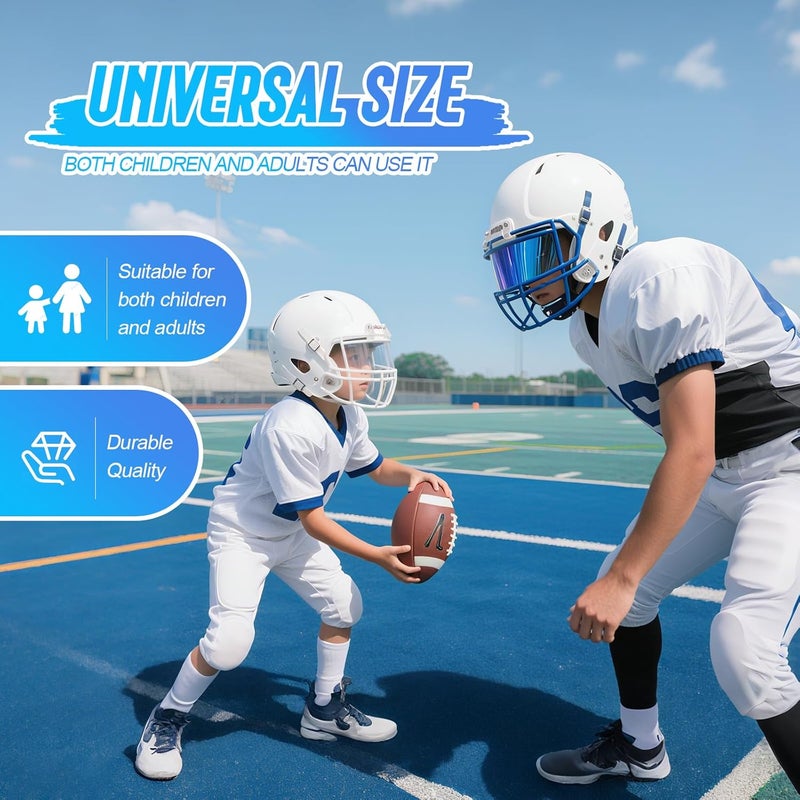 Football Visor Pro - عدسة مزدوجة زرقاء وشفافة للعب ليلاً ونهاراً، تناسب خوذات البالغين والشباب (Riddell، Schutt F7، Xenith)، تركيب بدون أدوات، متوافق مع NFHS - Image 5