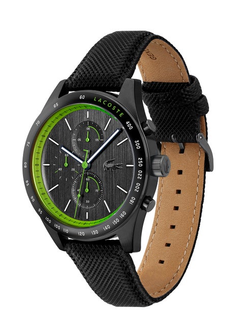 Men's Chronograph Round Shape Leather Wrist Watch 2011296 - 44 Mm