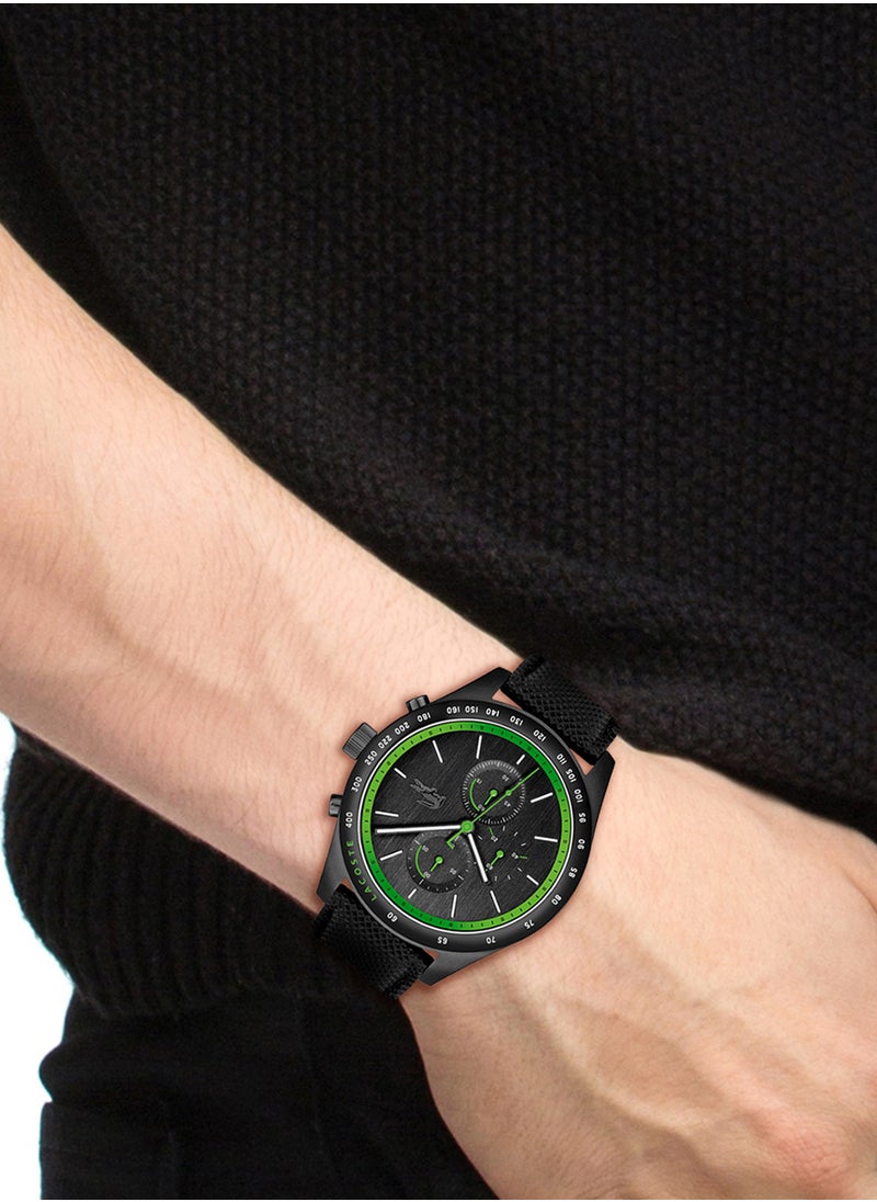 LACOSTE - ساعة يد كرونوغراف جلدية دائرية الشكل للرجال 2011296 - 44 ملم - Image 1