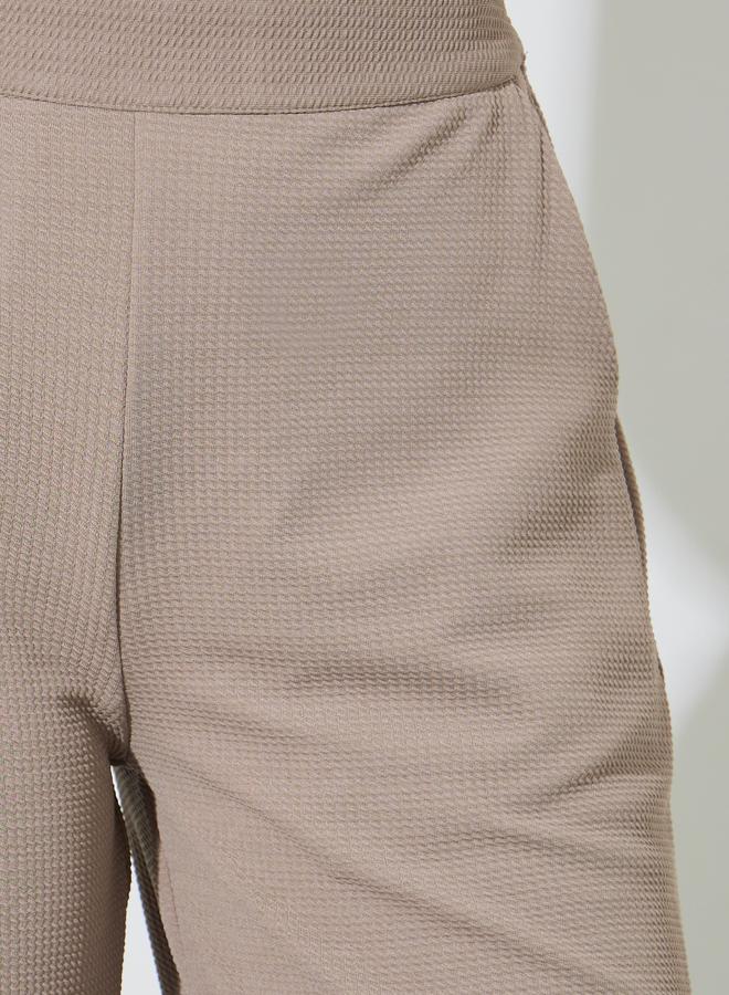 Styli Women Beige Wide Leg Trousers - Image 3