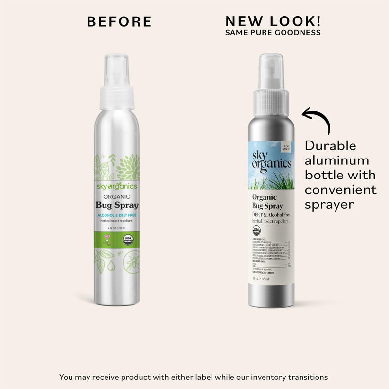 Sky Organics - Organic Bug Spray, 4oz - Deet & Alcohol Free - Herbal Insect & Mosquito Spray - Protect - Made w/Citronella & Lemongrass - Plant Based Formula - Natural, Vegan, & Cruelty Free - Image 2