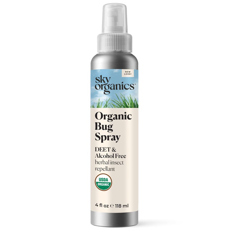 Sky Organics - Organic Bug Spray, 4oz - Deet & Alcohol Free - Herbal Insect & Mosquito Spray - Protect - Made w/Citronella & Lemongrass - Plant Based Formula - Natural, Vegan, & Cruelty Free - Image 1