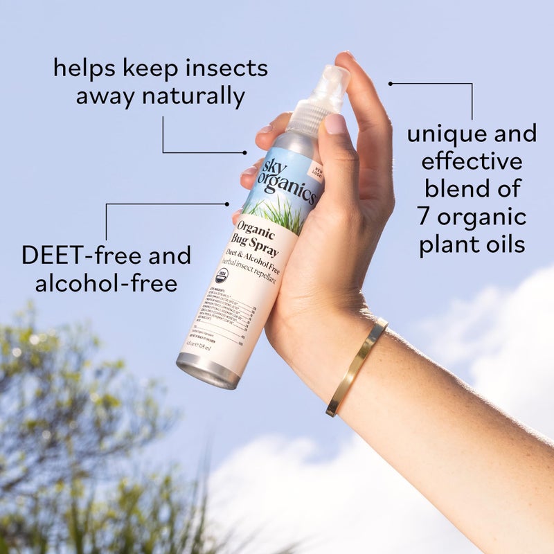 Sky Organics - Organic Bug Spray, 4oz - Deet & Alcohol Free - Herbal Insect & Mosquito Spray - Protect - Made w/Citronella & Lemongrass - Plant Based Formula - Natural, Vegan, & Cruelty Free - Image 4