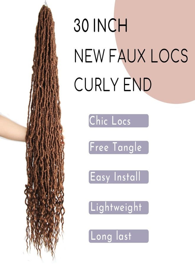 BOHOBABE Faux Locs Crochet Hair 30 Inch, Boho Soft Crochet Locs with Curly Ends, Long Bohemian Goddess Locs Crochet Braids for Black Women (6 Packs, 30#) - Image 2