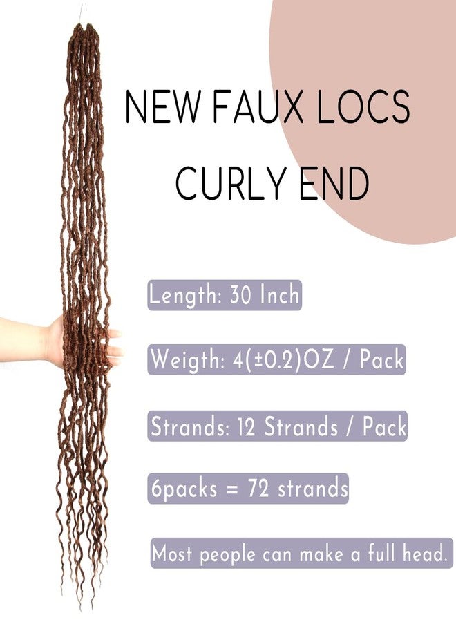 BOHOBABE Faux Locs Crochet Hair 30 Inch, Boho Soft Crochet Locs with Curly Ends, Long Bohemian Goddess Locs Crochet Braids for Black Women (6 Packs, 30#) - Image 3