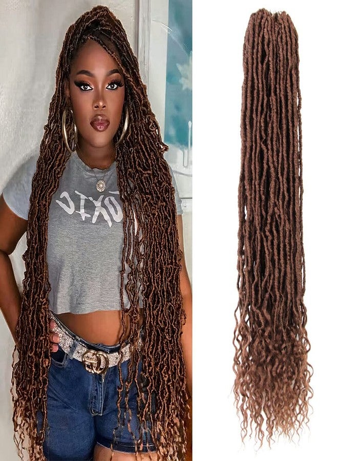 BOHOBABE Faux Locs Crochet Hair 30 Inch, Boho Soft Crochet Locs with Curly Ends, Long Bohemian Goddess Locs Crochet Braids for Black Women (6 Packs, 30#) - Image 1