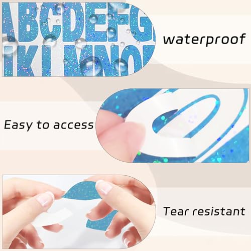 Starboling Letter Stickers,2 Inch+1 Inch Blue Alphabet Sticker,Self Adhesive Vinyl for Crafts Outdoor Sign Wall Mailbox Windows Doors Car posterboard - Image 3