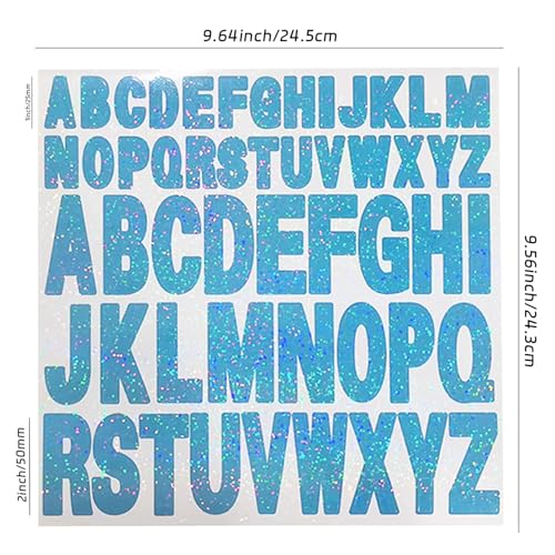 Starboling Letter Stickers,2 Inch+1 Inch Blue Alphabet Sticker,Self Adhesive Vinyl for Crafts Outdoor Sign Wall Mailbox Windows Doors Car posterboard - Image 2