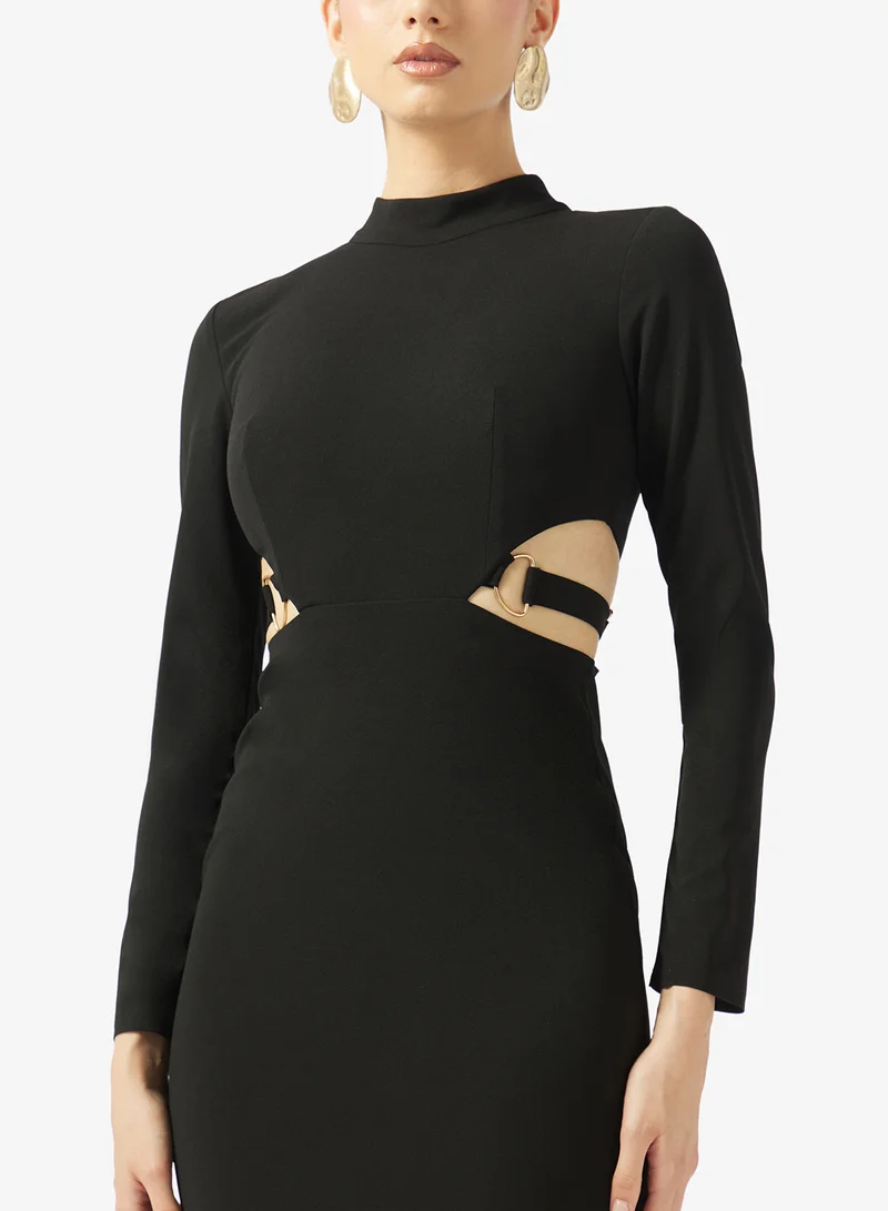 Rene  cut out detailed high-neck bodycon mini dress for Women | Best Price UAE