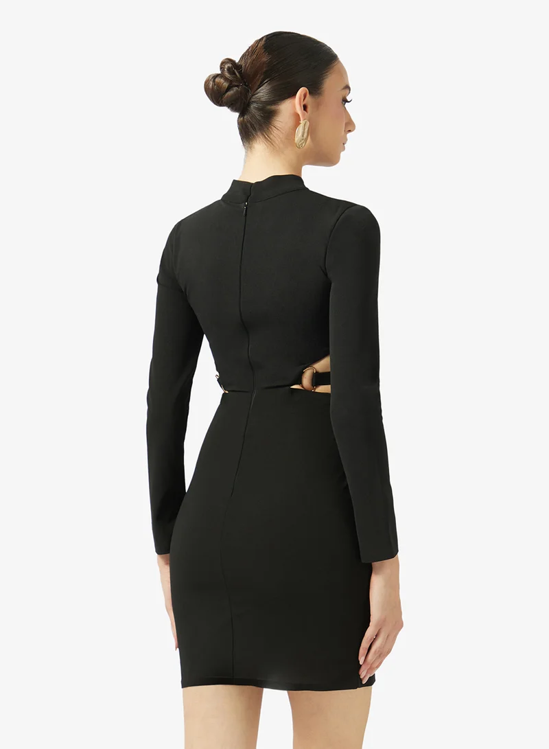 رينيه cut out detailed high-neck bodycon mini dress