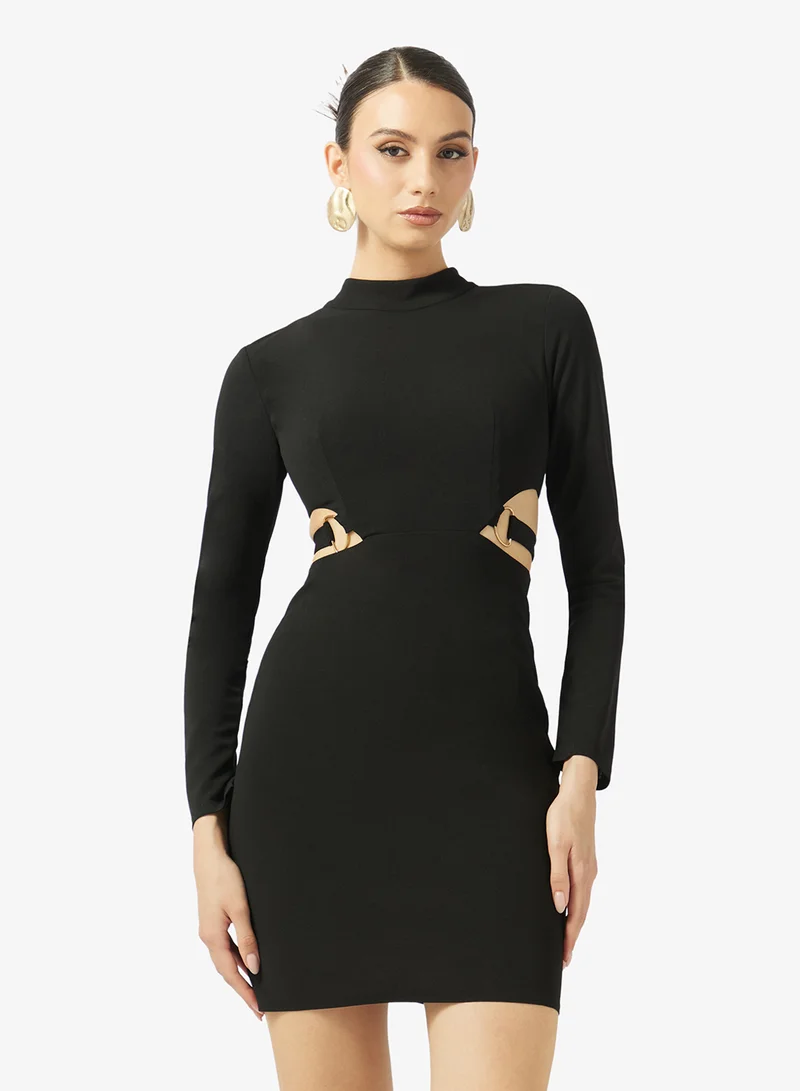 رينيه cut out detailed high-neck bodycon mini dress