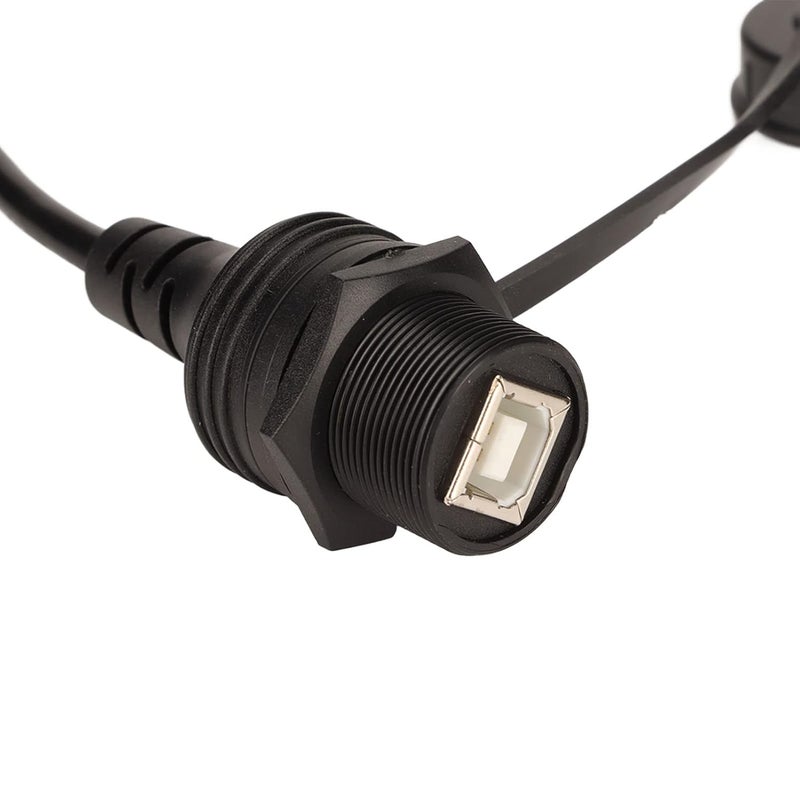 Type C to USB B Cable, Embedded Installation Extension Cord for Printers Cars Ships Yachts Dashboards, PVC Data Transfer Cable with Retaining Rings - Image 2