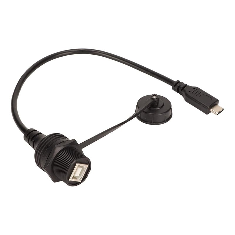 Type C to USB B Cable, Embedded Installation Extension Cord for Printers Cars Ships Yachts Dashboards, PVC Data Transfer Cable with Retaining Rings - Image 1
