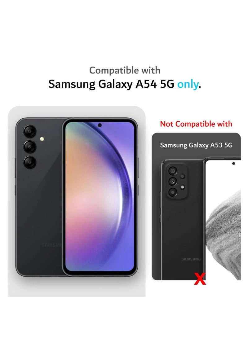 ELTRAZONE Samsung Galaxy A54 5G Soft TPU Liquid Silicone Case with 2 Tempered Glass Screen Protectors - Shockproof Rubber Cover (Black) - Image 2