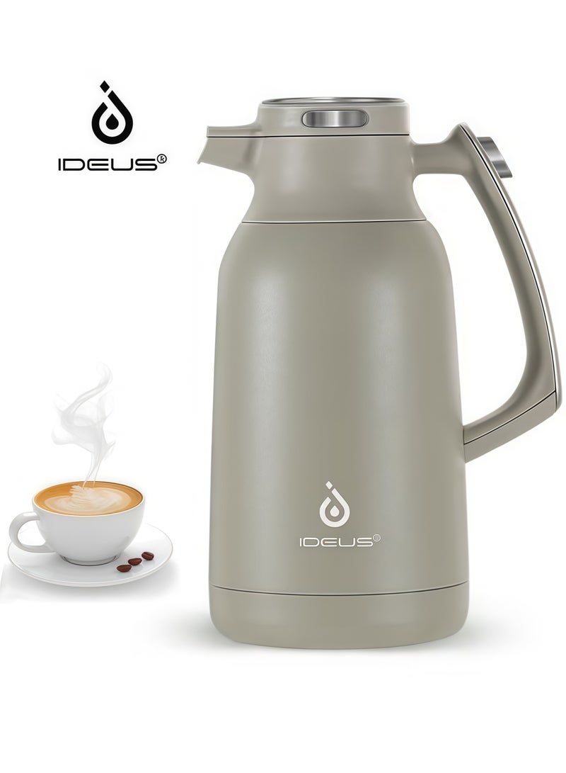 IDEUS Thermos Flask, 2 L, Stainless Steel Double-Walled Coffee Pot, Vacuum Insulation, Insulated Jug, Warming Jug, Teapot for Coffee, BPA-Free, - Image 1