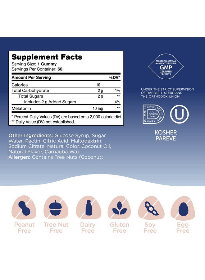 Zahler Zahler - Chapter Six Melatonin Gummies 10mg (60 Gummy Bottle) Kosher Melatonin 10mg Sleep Gummies for Adults - Non Habit Forming Adult Melatonin 10 mg - Delicious Chewable Gummy Melatonin for Sleeping  - Image 5