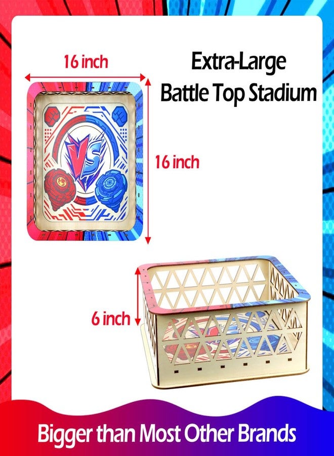 WSBXBB Wooden Stadium Battle Arenan, 16" Large Battle Top Stadium Use for Battling Tops Game, Compatible with Most Brands Spinning for Stadium Battle Lover-not Included The launchers - Image 3