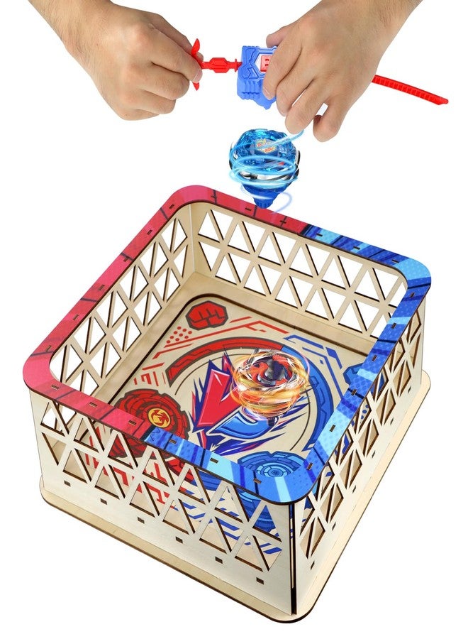 WSBXBB Wooden Stadium Battle Arenan, 16" Large Battle Top Stadium Use for Battling Tops Game, Compatible with Most Brands Spinning for Stadium Battle Lover-not Included The launchers - Image 1