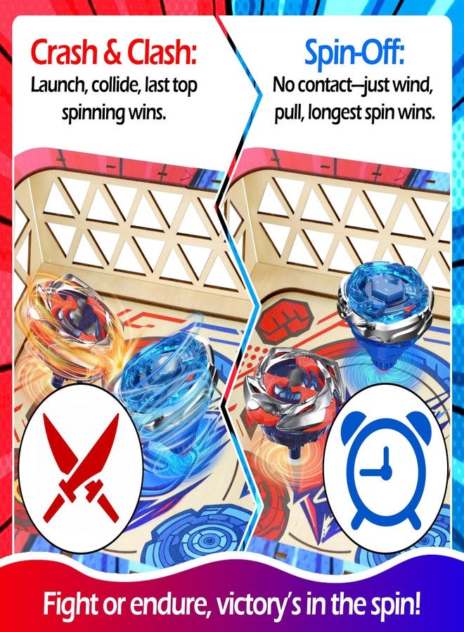 WSBXBB Wooden Stadium Battle Arenan, 16" Large Battle Top Stadium Use for Battling Tops Game, Compatible with Most Brands Spinning for Stadium Battle Lover-not Included The launchers - Image 2