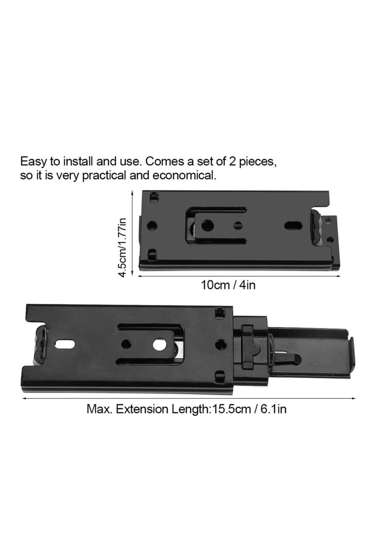 Drawer Slide, 2Pcs 4 inch Full Extension Drawer Slides, Steel Soft Close Drawer Slides, 3 Folds Full Extension, Concealed Runners for Most of Kitchen Cupboard, Wardrobe, Drawers  - Image 5