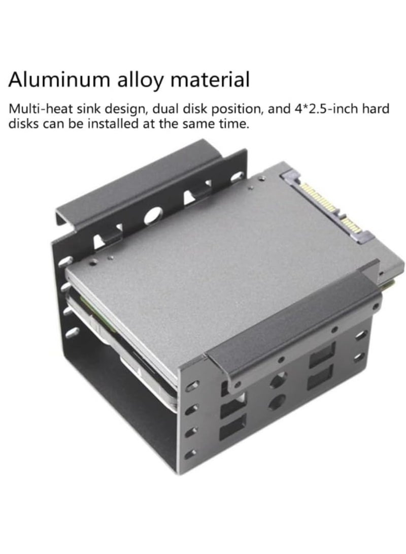erorex 2.5" Hard Drive Mounting Rack with 4 Slots, Aluminium Alloy Storage Tray Bracket, 2.5" to 3.5" SSD HDD Enclosure Caddy Expansion - Image 5