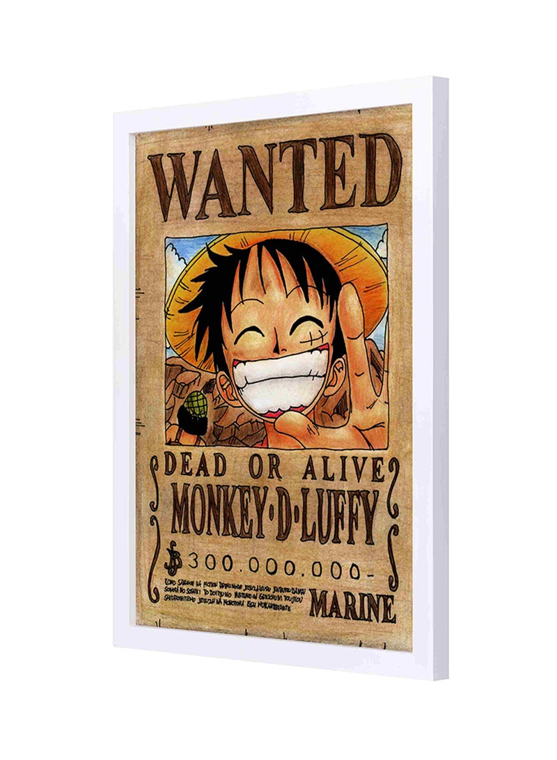 لوحة فنية لديكور الحائط بإطار خشبي يمثل ملصق بكلمة "Wanted" متعدد الألوان - Image 1