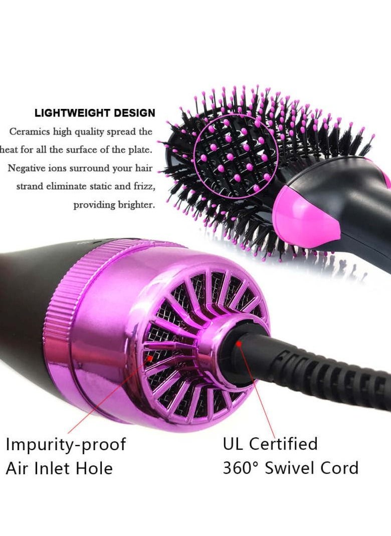 One Step One Step Hair Dryer Volumizer And Styler Ceramic Plates 3 Speed Option Black/Purple  - Image 2