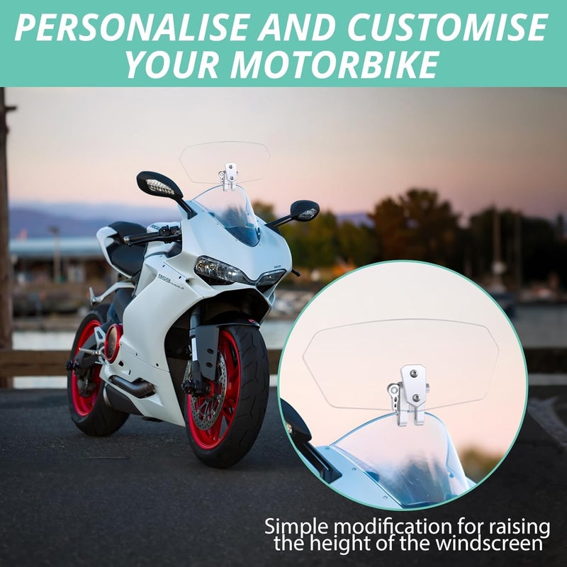 VINTEAM Universal Motorcycle Windshield Extension, Transparent ABS Wind Deflector - Windshield Spoiler for Riders and Commuters - Easy Clip-On Design Global versatile design - Image 4