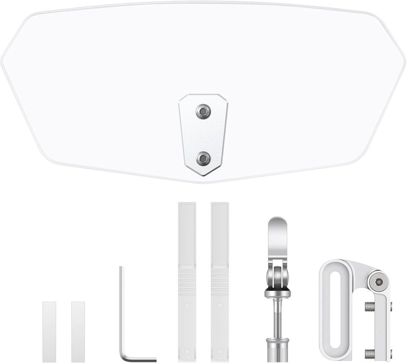 VINTEAM Universal Motorcycle Windshield Extension, Transparent ABS Wind Deflector - Windshield Spoiler for Riders and Commuters - Easy Clip-On Design Global versatile design - Image 1
