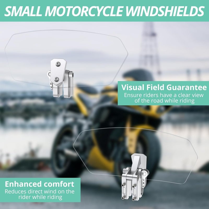 VINTEAM Universal Motorcycle Windshield Extension, Transparent ABS Wind Deflector - Windshield Spoiler for Riders and Commuters - Easy Clip-On Design Global versatile design - Image 3