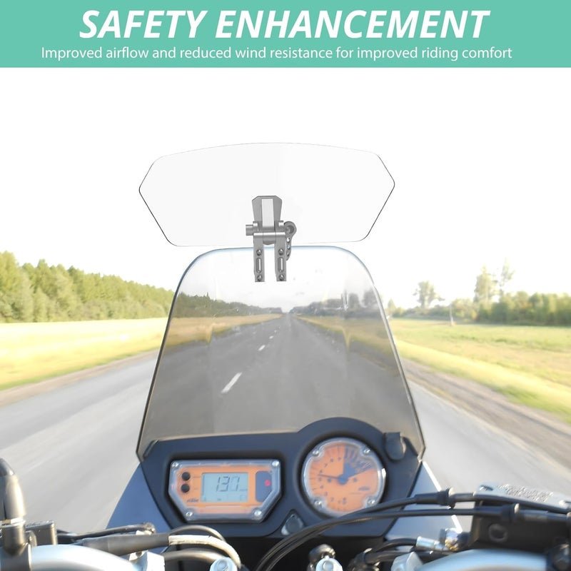 VINTEAM Universal Motorcycle Windshield Extension, Transparent ABS Wind Deflector - Windshield Spoiler for Riders and Commuters - Easy Clip-On Design Global versatile design - Image 5