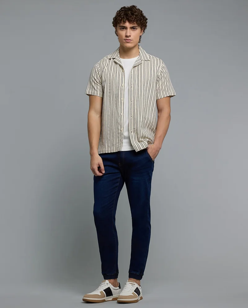 R&b Faded Jogger Jeans with Drawstring Waist