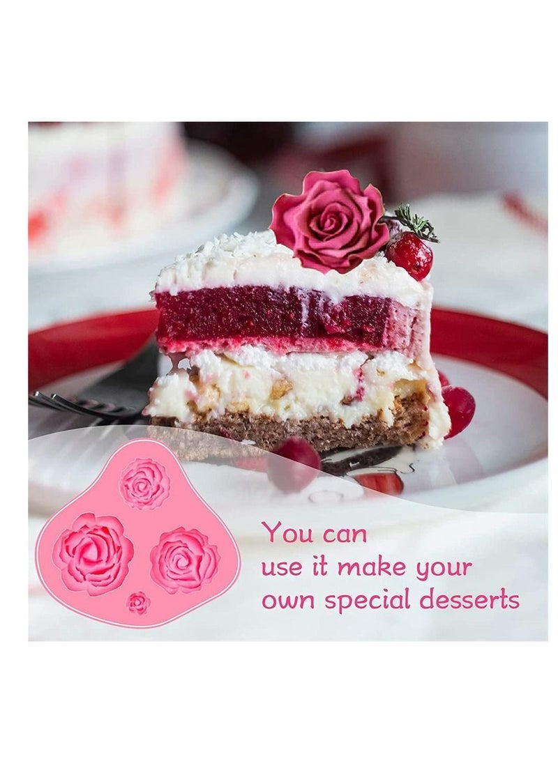 NIBEMINENT 6 Pack Fondant Silicone Molds Set, Non Stick For Cake Decorating, Mini Butterfly, Flower, Leaves, Rose Making Chocolate Aking Mold Set - Image 3