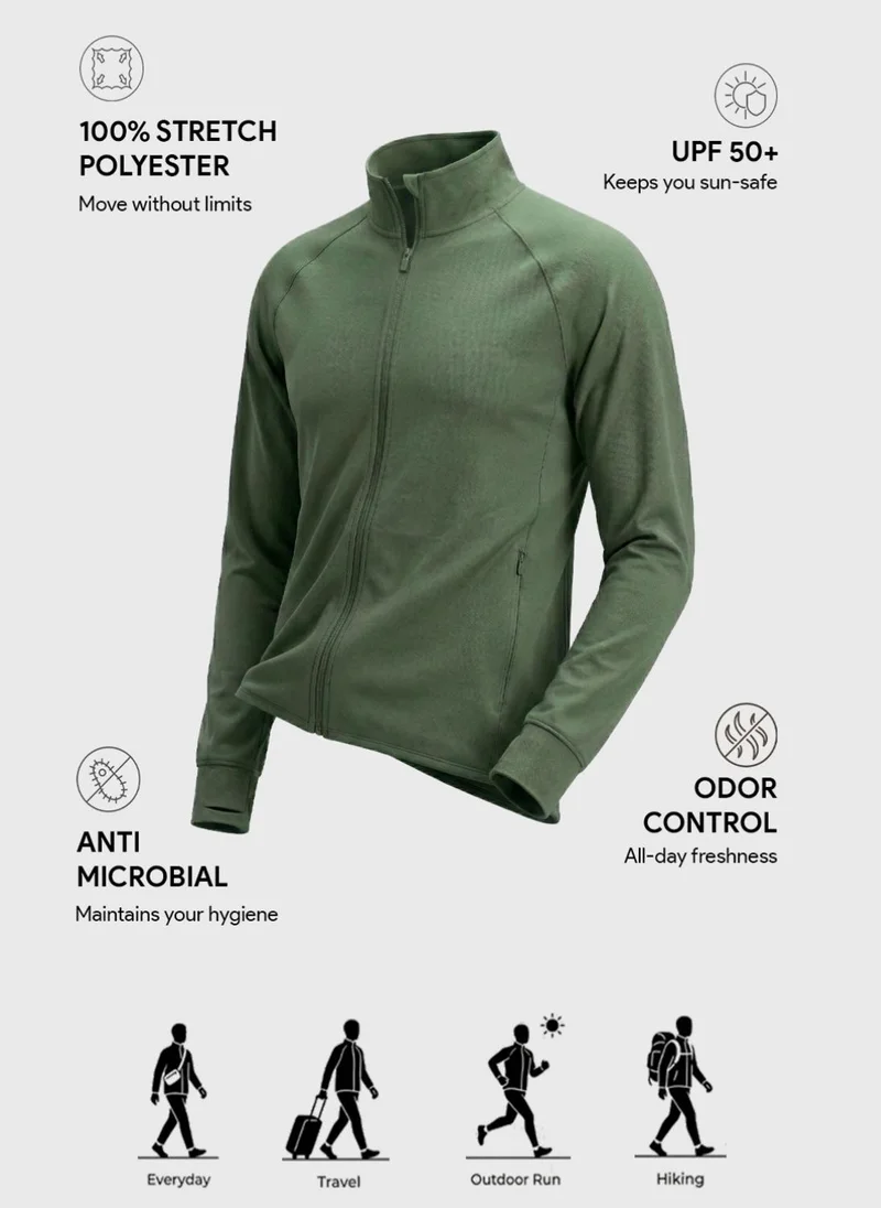 NOBERO Nobero UPF 50 Jacket | Men Zip Jacket | Regular Fit | Elastomultiester-Polyester Blend | UPF 50 Sun Protection | Anti-Odor & Anti-Microbial Finish