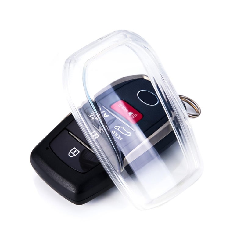 for Clear Toyota Key Fob Cover TPU 4 Buttons Car Key Fob Case Fit for Toyota 20192024 Venza RAV4 Prime Land Cruiser Fortuner Grand Highlander Corolla Cross Hilu Car Remote Key Case Shell