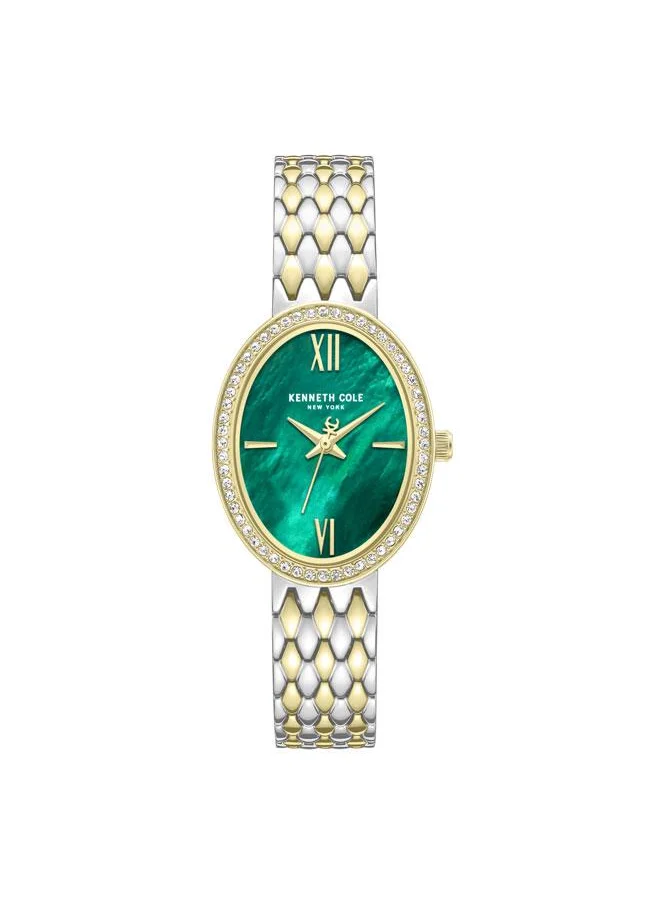 Kenneth Cole New York Upper East Side Women's 25mm Watch with Green Mother-of-pearl Dial & Two-tone Stainless Steel Bracelet