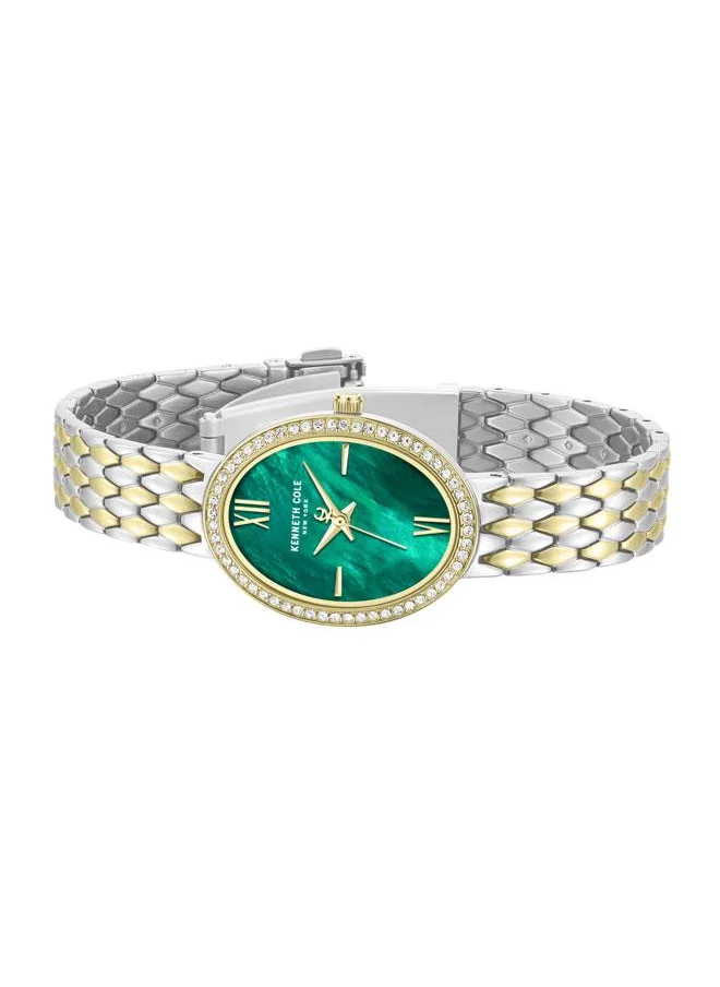 Kenneth Cole New York Upper East Side Women's 25mm Watch with Green Mother-of-pearl Dial & Two-tone Stainless Steel Bracelet