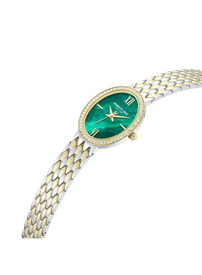 Kenneth Cole New York Upper East Side Women's 25mm Watch with Green Mother-of-pearl Dial & Two-tone Stainless Steel Bracelet
