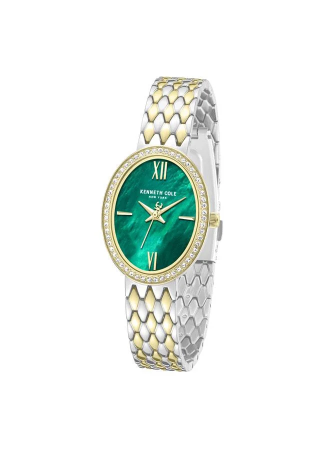 Kenneth Cole New York Upper East Side Women's 25mm Watch with Green Mother-of-pearl Dial & Two-tone Stainless Steel Bracelet