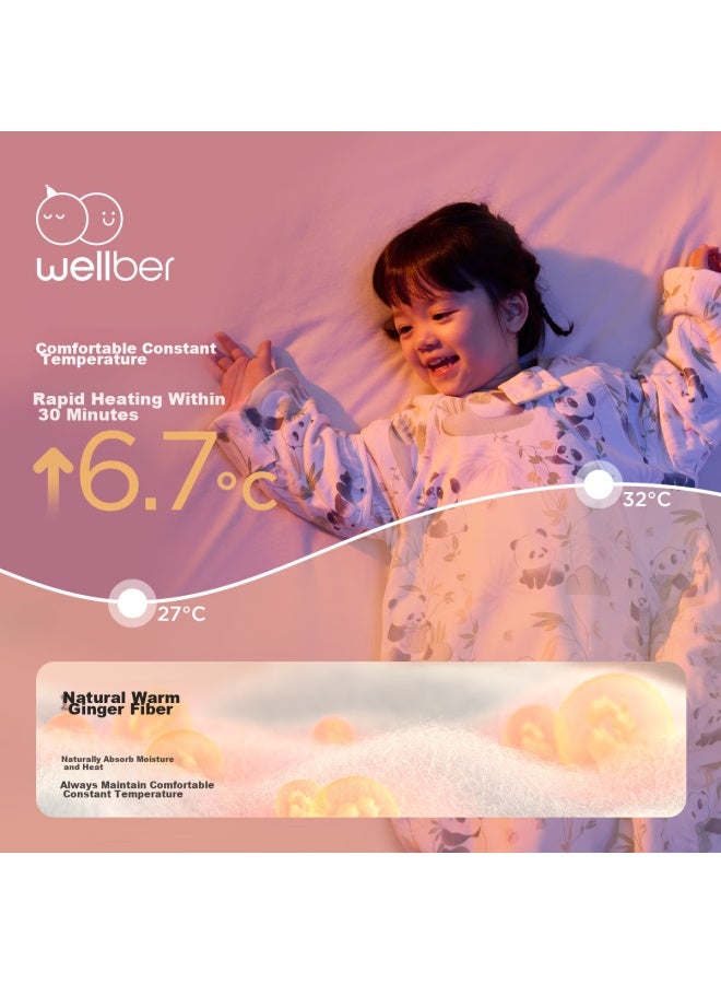Wellber Infant Sleeping Bag For 6-12 Months, Integrated Spring And Autumn Bamboo Cotton Sleeveless Anti-kick Blanket, Dream S - Image 1