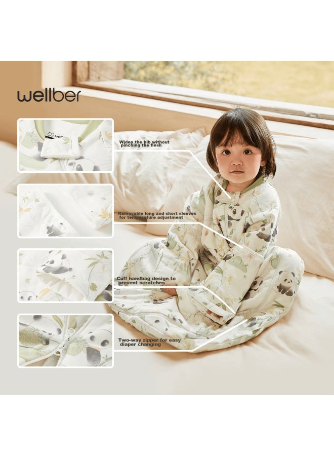 Wellber Infant Sleeping Bag For 6-12 Months, Integrated Spring And Autumn Bamboo Cotton Sleeveless Anti-kick Blanket, Dream S - Image 3