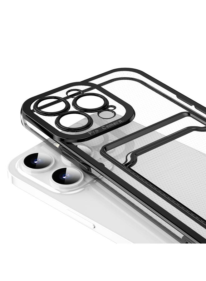 erorex Case For iPhone 15 Pro Electroplating Frame Card Slot Phone Case - Image 3