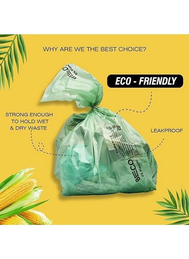 BECO Beco Eco-FriendlyGarbage Bags for Dustbin | 90 Pcs | Small 17 X 19 Inches | Pack of 3 | Green| Dustbin Bags/Trash Bags with Detachable Drawstrings  - Image 2