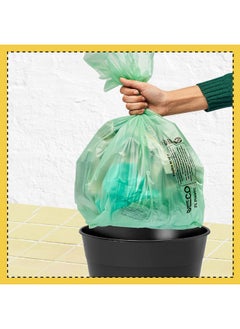 بيكو أكياس قمامة صديقة للبيئة من Beco | 90 قطعة | صغيرة 17 × 19 بوصة | عبوة من 3 قطع | خضراء | أكياس سلة المهملات/أكياس القمامة مع أربطة قابلة للفصل  - Image 3