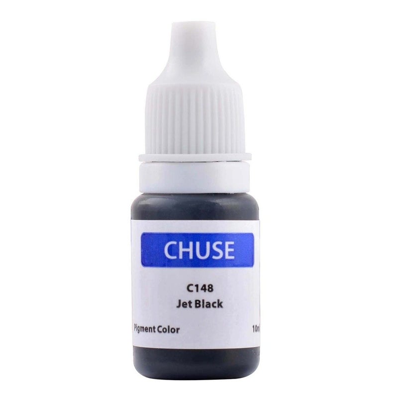 Chuse حبر ميكروبليدنج CHUSE مكياج دائم صبغة 0.35 أونصة/10 مل حبر حواجب صبغة ميكروبليدنج لحواجب وآيلاينر (C148 أسود جت) - Image 1