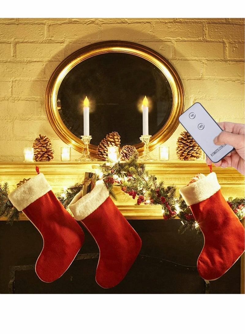 Barakah شموع LED رفيعة مع جهاز تحكم عن بعد، مجموعة من 12 شمعة مضيئة بدون لهب، صفراء دافئة مزيفة لتزيين الحفلات ذات الطابع الخاص - Image 4