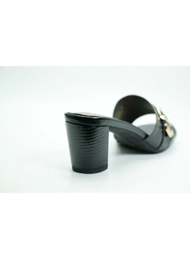 Michelle Morgan Black 092-3041 Michelle Morgan Stylish Heeled Slide Sandals 413RJ192 Black for Women | Best Price UAE