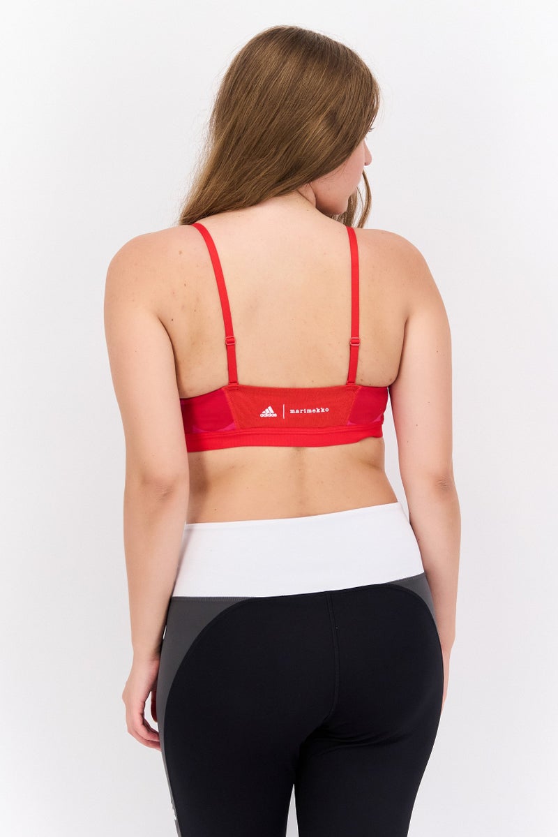 Adidas صدرية رياضية مبطنة بشعار علامة أديداس × ماريميكو للنساء، وردي - Image 3