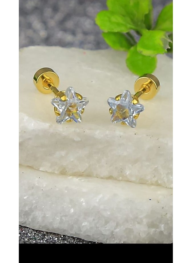 Luxuria Stainless Steel Star Earrings Jewelry Earrings for Women Girls Gold Jewelry - Image 3