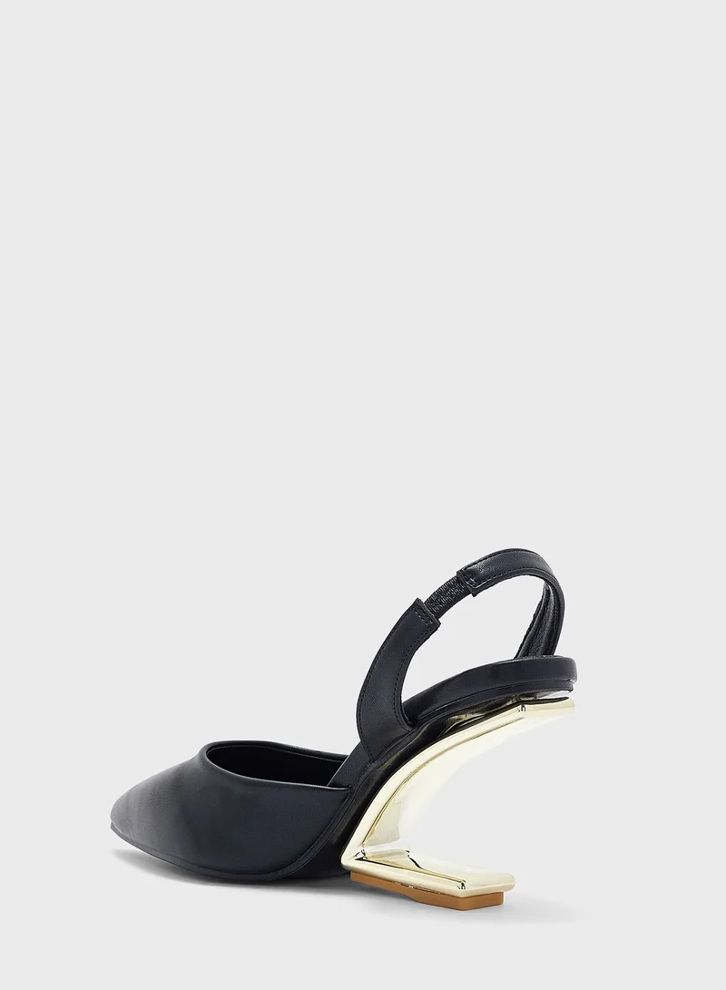 ELLA Interest Heel Pointed Pump